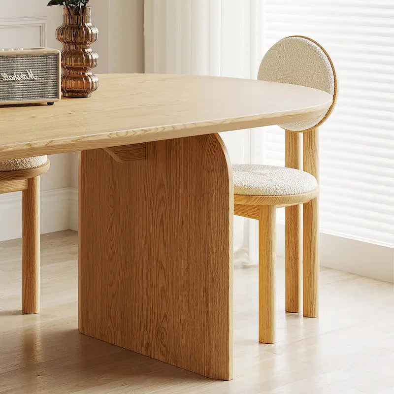 Tavolo da pranzo ovale moderno da 71 pollici, tavolo da cucina in legno massello per 6 persone - 70.8 X 35.4
