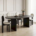 Tavolo da pranzo ovale moderno da 71 pollici, tavolo da cucina in legno massello per 6 persone - 70.8 X 35.4