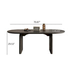 Tavolo da pranzo ovale moderno da 71 pollici, tavolo da cucina in legno massello per 6 persone - 70.8 X 35.4