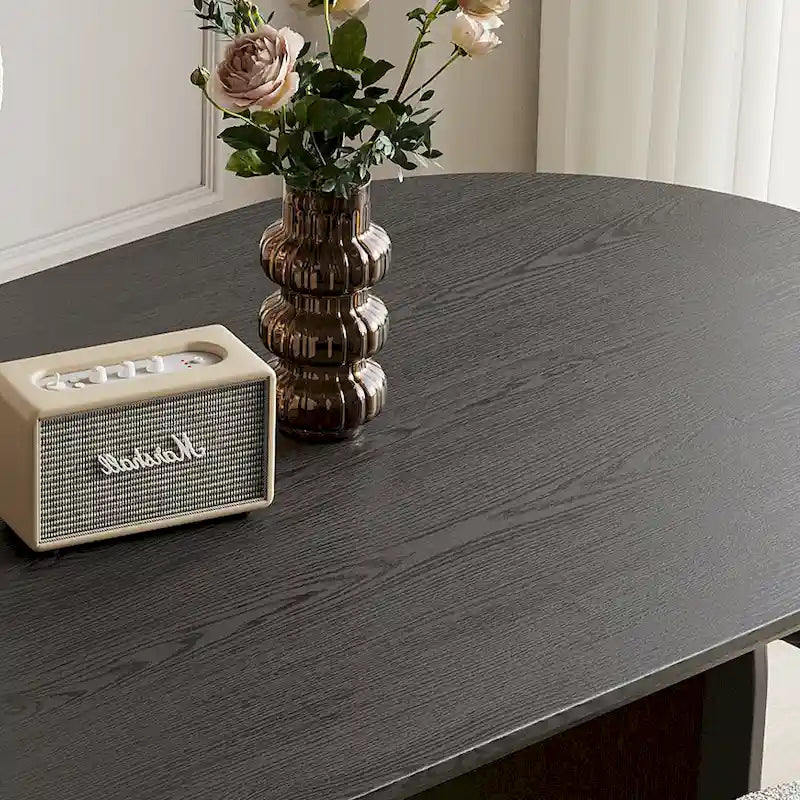 Tavolo da pranzo ovale moderno da 71 pollici, tavolo da cucina in legno massello per 6 persone - 70.8 X 35.4