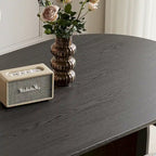 Tavolo da pranzo ovale moderno da 71 pollici, tavolo da cucina in legno massello per 6 persone - 70.8 X 35.4