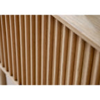 Natural Oak Sliding Door Sideboard - Mid-Century Modern Style - 63W