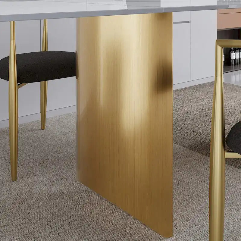 Set da pranzo da 9 pezzi: tavolo allungabile in pietra sinterizzata da 240 cm con 8 sedie