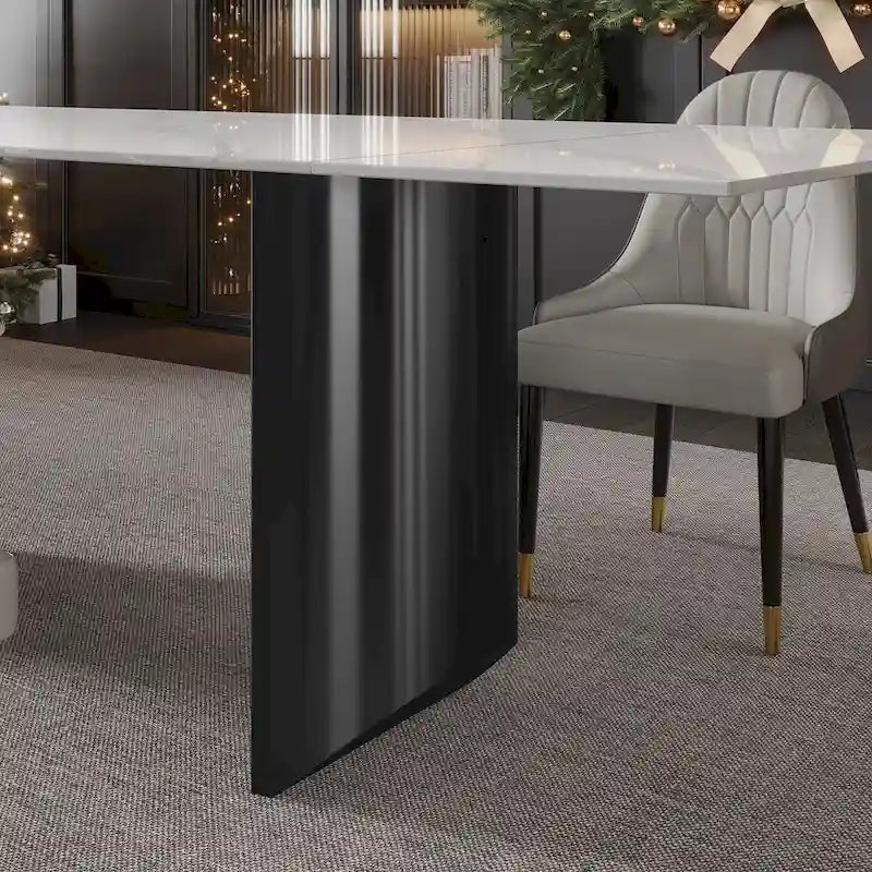 Set da pranzo da 9 pezzi: tavolo allungabile in pietra sinterizzata da 240 cm con 8 sedie
