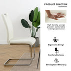 Set of 6,Dining Chairs with Faux Leather Padded Seat Upholstered with Chrome Metal Legs Side Chairs
