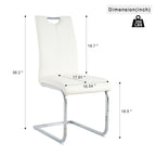 Set of 6,Dining Chairs with Faux Leather Padded Seat Upholstered with Chrome Metal Legs Side Chairs