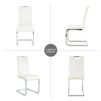 Set of 6,Dining Chairs with Faux Leather Padded Seat Upholstered with Chrome Metal Legs Side Chairs