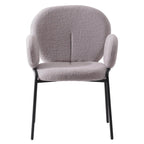 Celestial Boucle Upholstered Iron Dining Chairs Set of 2 by LeisureMod