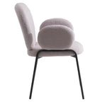 Celestial Boucle Upholstered Iron Dining Chairs Set of 2 by LeisureMod