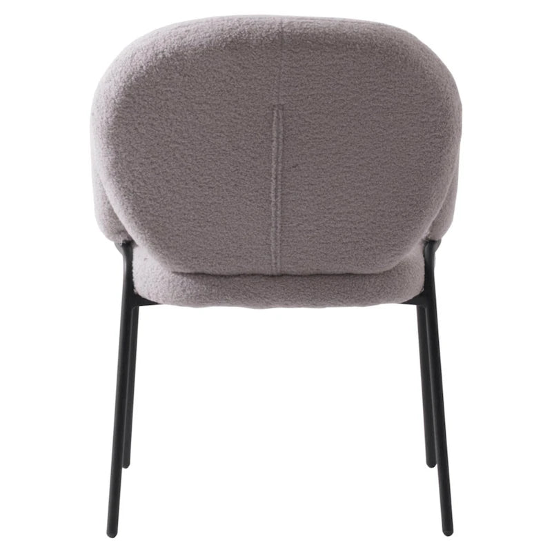 Celestial Boucle Upholstered Iron Dining Chairs Set of 2 by LeisureMod