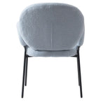 Celestial Boucle Upholstered Iron Dining Chairs Set of 2 by LeisureMod