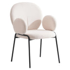 Celestial Boucle Upholstered Iron Dining Chairs Set of 2 by LeisureMod