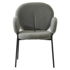 Celestial Boucle Upholstered Iron Dining Chairs Set of 2 by LeisureMod
