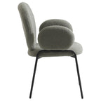 Celestial Boucle Upholstered Iron Dining Chairs Set of 2 by LeisureMod