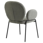 Celestial Boucle Upholstered Iron Dining Chairs Set of 2 by LeisureMod