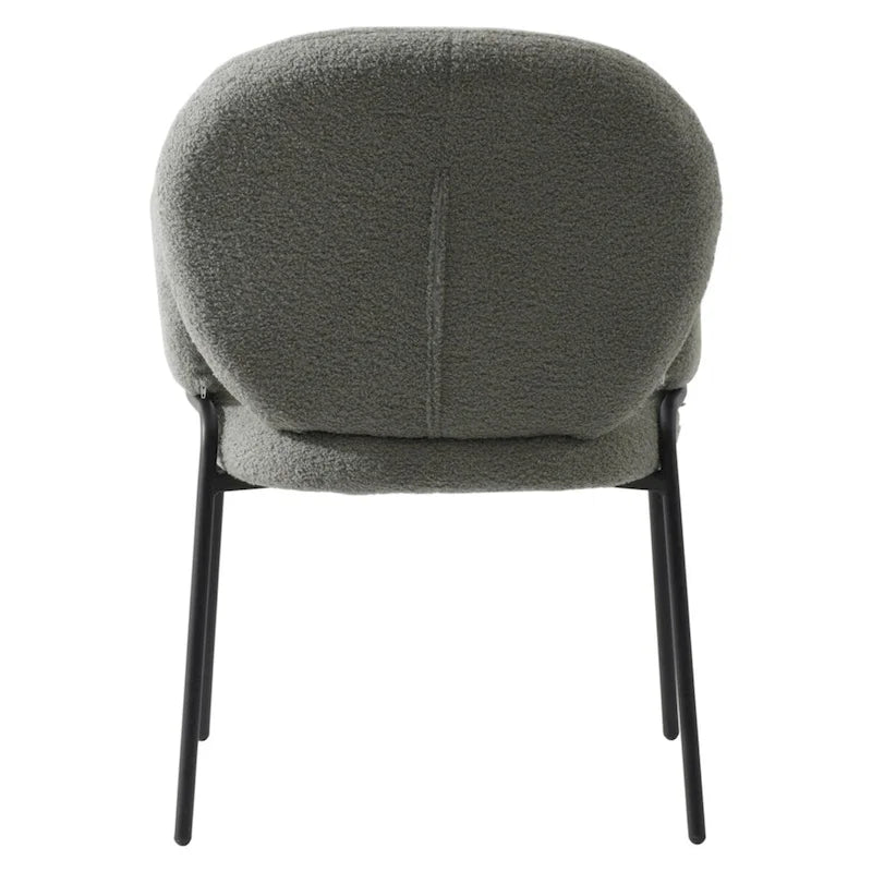 Celestial Boucle Upholstered Iron Dining Chairs Set of 2 by LeisureMod