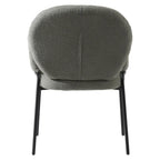 Celestial Boucle Upholstered Iron Dining Chairs Set of 2 by LeisureMod