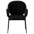 Celestial Boucle Upholstered Iron Dining Chairs Set of 2 by LeisureMod