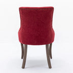Ultra Side Dining ChairThickened fabric chairs with neutrally toned solid wood legs Bronze nail headSet of 2Blue