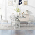 Set da pranzo allungabile tradizionale da 58" con 4 sedie imbottite