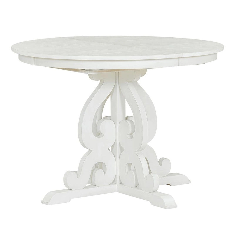 Set da pranzo allungabile tradizionale da 58" con 4 sedie imbottite
