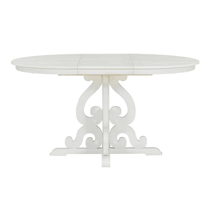 Set da pranzo allungabile tradizionale da 58" con 4 sedie imbottite