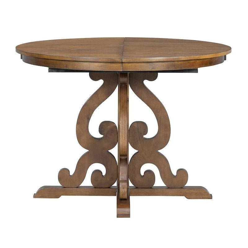 Set da pranzo allungabile tradizionale da 58" con 4 sedie imbottite