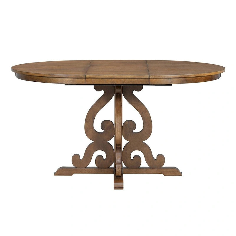 Set da pranzo allungabile tradizionale da 58" con 4 sedie imbottite