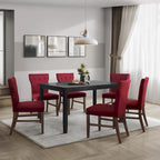 CraftPorch Mid-Century Modern 7-Piece Wooden Dining Chair