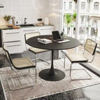 Tavolo da pranzo rotondo moderno, con base in metallo