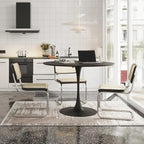 Tavolo da pranzo rotondo moderno, con base in metallo