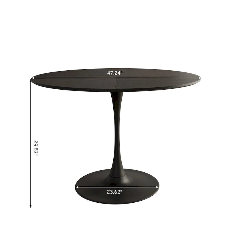 Tavolo da pranzo rotondo moderno, con base in metallo