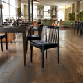 Commercial Solid Wood Dining Chair with Vinyl Padded Seat - Set of 2