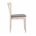 Commercial Solid Wood Dining Chair with Vinyl Padded Seat - Set of 2
