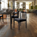 Commercial Solid Wood Dining Chair with Vinyl Padded Seat - Set of 2