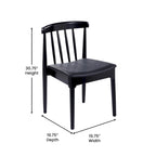 Commercial Solid Wood Dining Chair with Vinyl Padded Seat - Set of 2