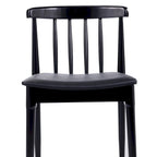 Commercial Solid Wood Dining Chair with Vinyl Padded Seat - Set of 2