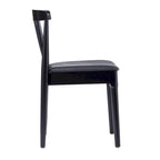 Commercial Solid Wood Dining Chair with Vinyl Padded Seat - Set of 2