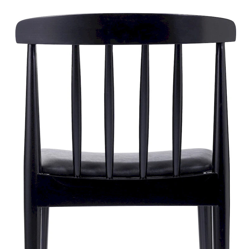 Commercial Solid Wood Dining Chair with Vinyl Padded Seat - Set of 2