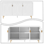 Mid-Century Elegant Wooden Sideboard with Three Interior Shelves