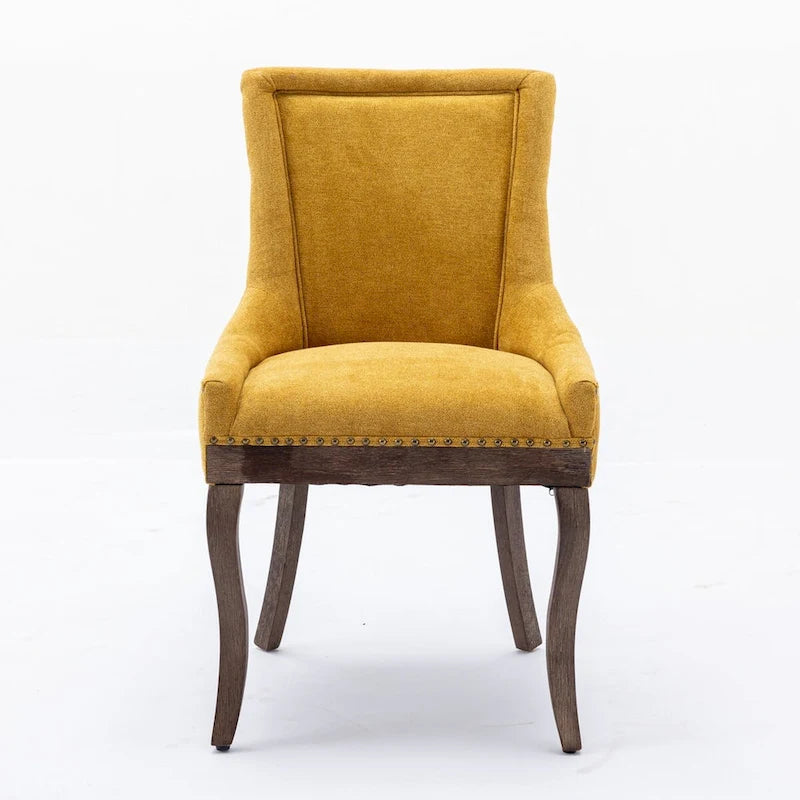 Set of 2 Ultra Side Dining Chairs with Wood Legs
