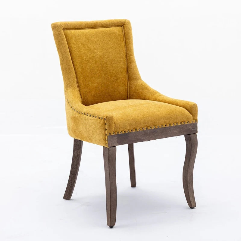 Set of 2 Ultra Side Dining Chairs with Wood Legs