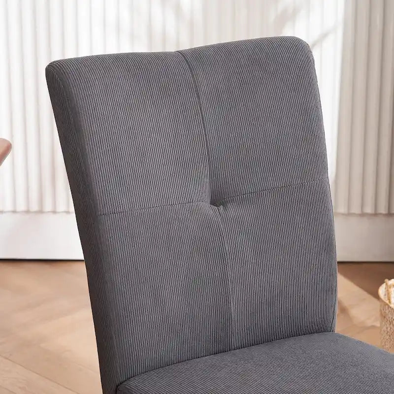 Set di 2 sedie da pranzo laterali imbottite in tessuto con schienale trapuntato dal design semplice e moderno