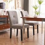 Set di 2 sedie da pranzo laterali imbottite in tessuto con schienale trapuntato dal design semplice e moderno