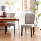 Set di 2 sedie da pranzo laterali imbottite in tessuto con schienale trapuntato dal design semplice e moderno
