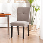 Set di 2 sedie da pranzo laterali imbottite in tessuto con schienale trapuntato dal design semplice e moderno