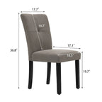 Set di 2 sedie da pranzo laterali imbottite in tessuto con schienale trapuntato dal design semplice e moderno