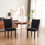 Set di 2 sedie da pranzo laterali imbottite in tessuto con schienale trapuntato dal design semplice e moderno