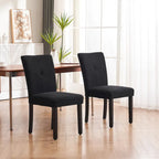 Set di 2 sedie da pranzo laterali imbottite in tessuto con schienale trapuntato dal design semplice e moderno