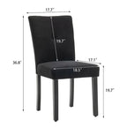 Set di 2 sedie da pranzo laterali imbottite in tessuto con schienale trapuntato dal design semplice e moderno